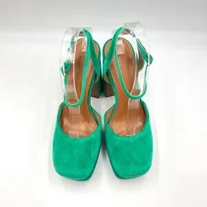 ASOS Shoes Asos Design Womens Size Green Velvet Platforms - Main Image